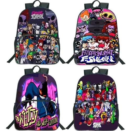 3D Printed Friday Night Funkin Backpack Kids Zipper Schoolbag Boys Girls Bookbag Teens Cartoon School Backpacks 16 Inch Mochila