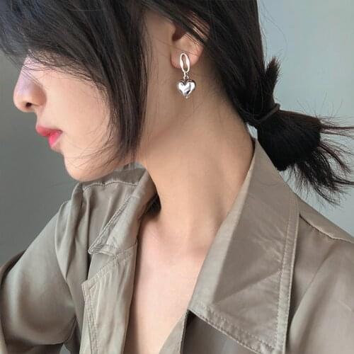 S925 sterling silver jewelry with asymmetric love fashion retro earrings temperament letter earrings for women birthday gifts