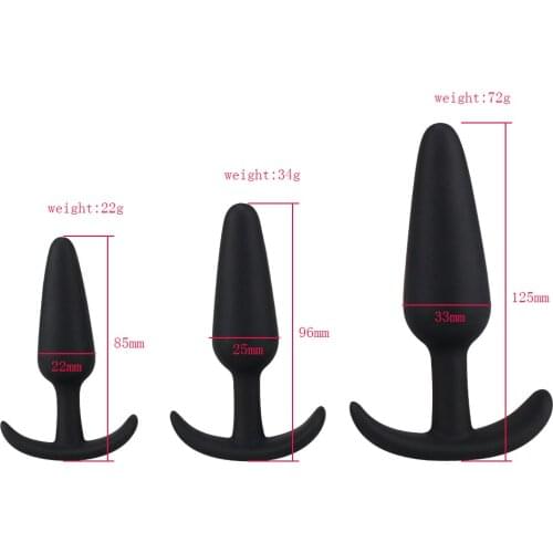 Male Anus Silicone Dildo Anal Plugs Butt Plug Unisex Sexy Stopper 3 Different Size Adult Sex Toys for Men/Women Trainer Massager