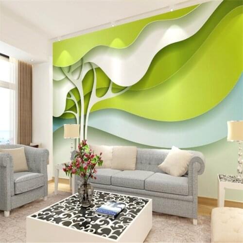 Beibehang stylish green mural wallpaper 3D stereoscopic large-scale wallpaper the living room bedroom TV background wall paper