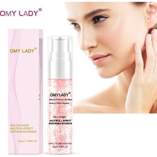 OMY LADY Silk Collagen Face Serum Tightening Pores Repairing Anti Aging Whitening Repair Shrink Pore Lift Firm Skin Care