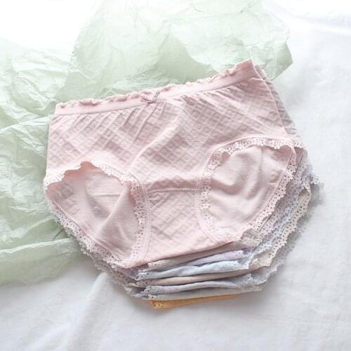 High Elastic Womens Underwear Sweet Cotton Girls Middle Waist Seamless Transparent Panties Sexy Lingerie Breathable Briefs