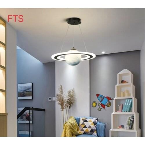 Creative childrens room planet chandelier kindergarten science earth starry sky creative dining room lamp bedroom light
