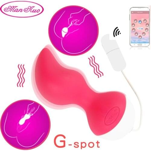 Man Nuo Vibrators Bluetooth APP Smart Kegel Balls Vibrator For Women Wireless Remote Control Ben Wa Ball Clitoris Stimulator Sex