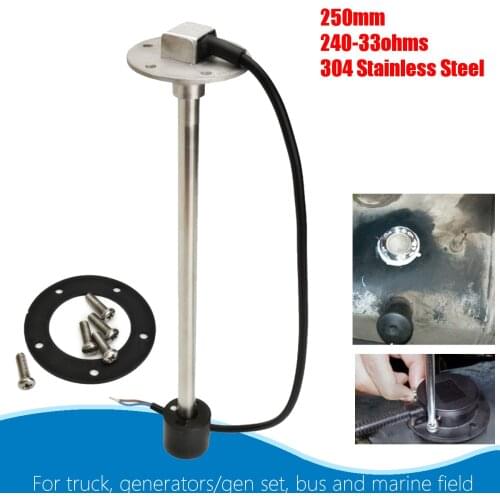 0-190 ohm 240-33ohm Water Level Guage Meter 52mm 250mm Fuel Level Sensor Fuel Gauge for Marine Boat Car Truck 9-22V
