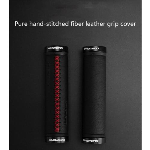 Promend Fiber Leather City Mountain Bike Scooter MTB Bicycle Handlebar Cover Handle Grips Bar End Non-Slip Aluminum Lock 1 Pair