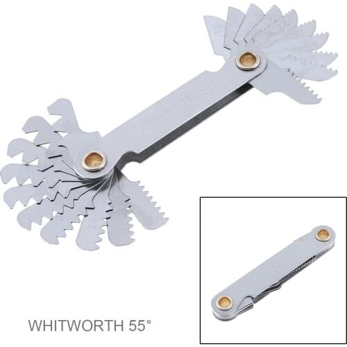 20pcs/ set Imperial Stainless Steel Thread Gauge 55 Degree Screw Pitch Gauge with 4-48 Blades Range for Industrial Measurement