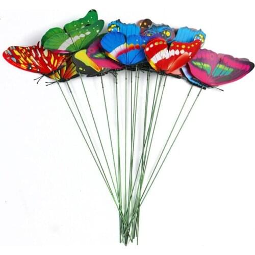 4pcs PVC Colorful 3D Butterfly Outdoor Garden Yard Flower Pot Decor Artificial Butterfly Home Garden Decoration