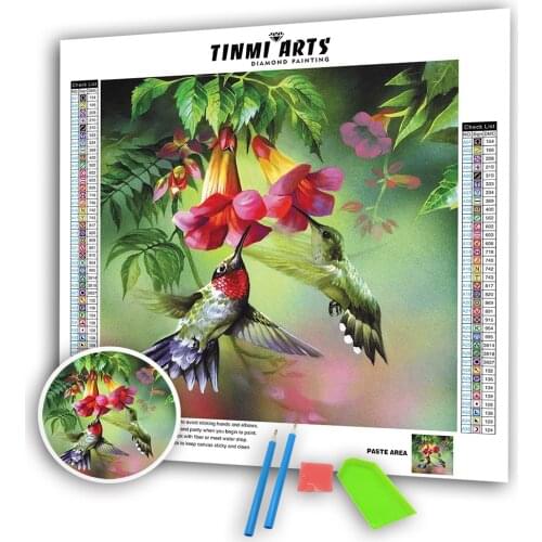 Diamond Painting Cross Stitch Birds Flower Diamond Embroidery Animals 5D DIY Mosaic Full Drill Decoration Home