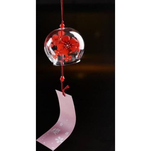 Free Shipping 2pcs/pack 7*8cm Hand Drawing Glass Windchime Friend Gift Hanging Bell Home Decorative
