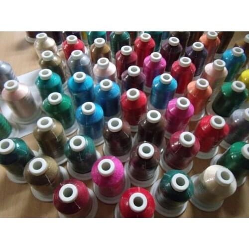 Free shipping+61brother colors polyester +5 colors glow at dark thread /kit 1000m mini cone high home machine embroidery thread