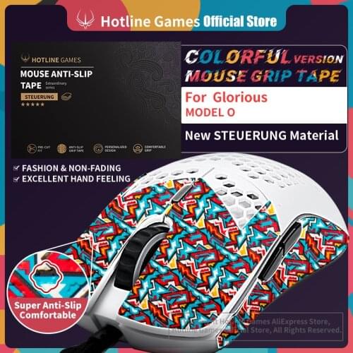 Hotline Games Mouse Grip Tape for Glorious Model O / Model O Wireless Gaming Mouse Anti-slip Tape [Color-Battel Fire]