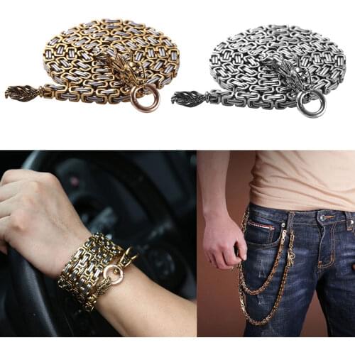 Outdoor Combat Bracelet Survival Necklace Protection Whip Defense Tool Tactical Wrist Chains Waist Chains Outdoor Tools