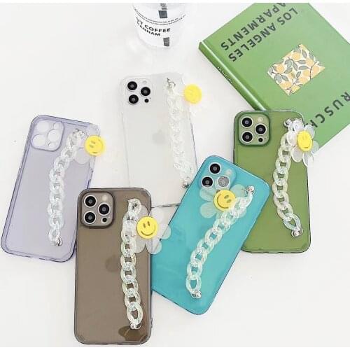 Sunflower Wrist Chain TPU Case for iPhone 12 Pro Max Back Phone Cover for 12 Mini 11Pro Max X XS XR 8 7 Plus SE 2020 Capa