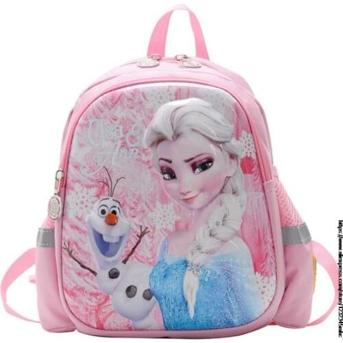 Disney Childrens Schoolbags Primary Students England Style Frozen Elsa Bagpack for Girls Waterproof Mochila Kids Backpack