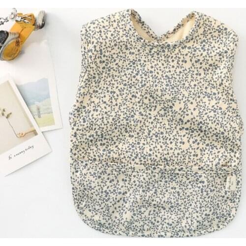 Baby Drool Bib Burp Cloth with Pocket Bag Sleeveless Waterproof Feeding Cloth