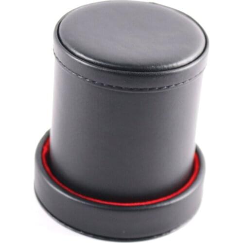 Double layer Dice Cups With 5pcs Dices Black PU Leather Red Flannel Dice Cup Bar Game Supplies