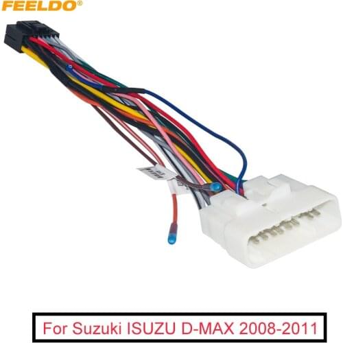 FEELDO Car 16pin Audio Wiring Harness For Suzuki ISUZU D-MAX 16Pin Aftermarket Stereo Installation Wire Adapter