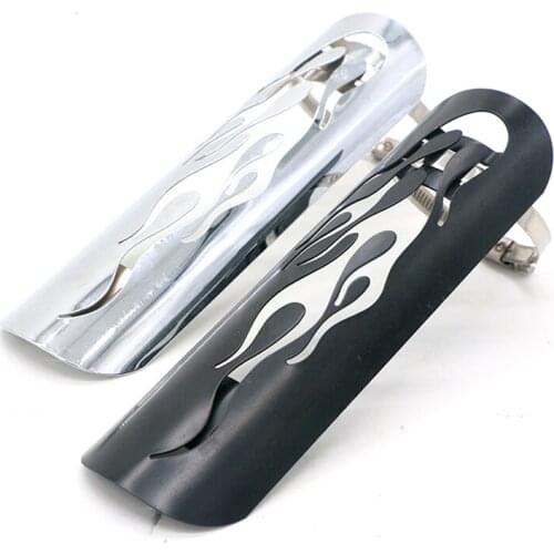 Universal Motorcycle Motor Scooter Exhaust Muffler Pipe Heat Shield Cover Vintage Black Heel Guard Motorbike Anti-heat Pipes