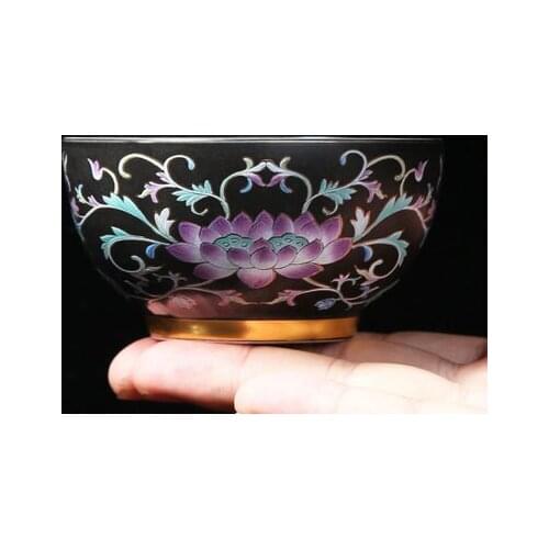 Ceramic Master Teacup Genuine Sterling Silver 999 Handmade Liner Silvering Tea Bowl Kung Fu Black Tea Jin Jun Mei Teaware