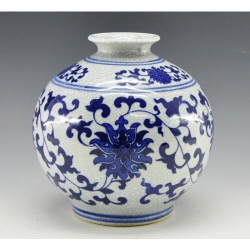 China Pomegranate Shape Porcelain Vase With Crackled Craft