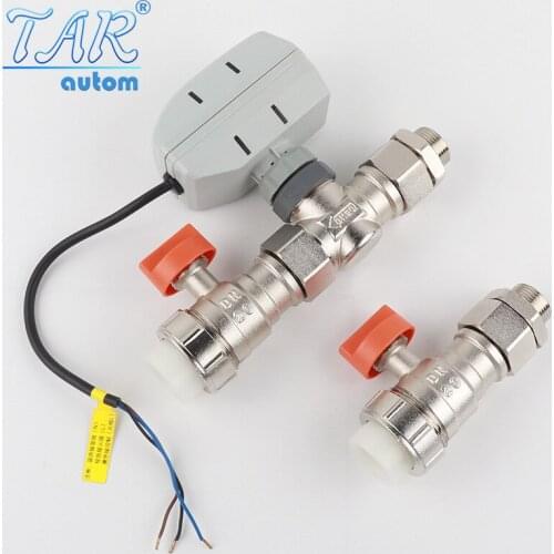 Electric stop valve kit for special components at the end of wind disc of central air conditioning cooling heating fan coil