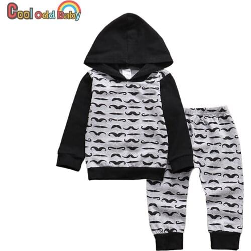 2pcs Baby Boy Clothes Set Fashion Autumn Long Sleeve Hoodie Tops Casual Pants Newborn Infant Girl Clothing 3 6 24 Months Outfits