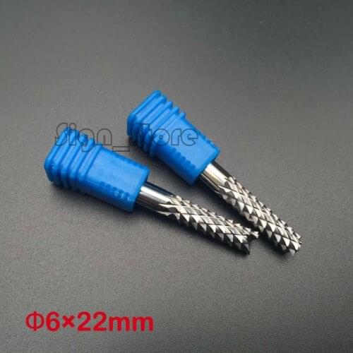 3PCS 6X22mm Corn Teeth End Mill, Milling Cutter CNC Router Bits Tools PCB, Printed Circuit Board Cutter on HDF,Fiber Glass