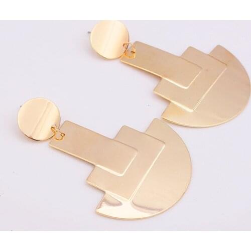 Fashion Metal Earrings Punk Big Earings Party Jewelry Semicircular Rectangular Round Combination Geometric Earring brincos