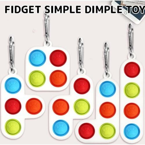 Fidget Simple Dimple Toy Keychain Fat Brain Toys Stress Relief Hand Fidget Toys For Kids Adults Early Educational Autism Special
