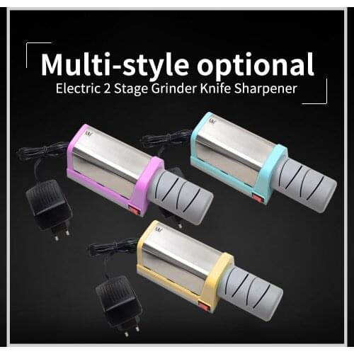XYj Knife Sharpener Electric Diamond & Ceramic Kitchen Knife Sharpener 2 Stage Grinder Sharpening Ceramic EU Plug