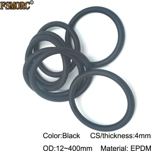 OD12~400mm*4mm thickness/CS Black EPDM o rings acid and alkali resistance, water resistance and friction resistance o-ring