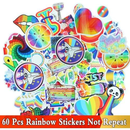 Wholesale 60 Pcs Funny Rainbow Anime Girls Cartoon DIY Graffiti Stickers for Water Bottle Laptop Skateboard Decoration Sticker