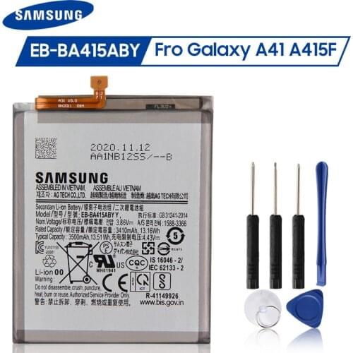 Original Samsung Battery EB-BA415ABY For Samsung Galaxy A41 A415F Genuine Battery 3500mAh