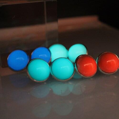 Full moon Earrings Glow in The Dark Gift For Women earring Jewelry moon Hemispherical beads