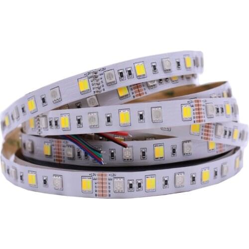 12mm PCB RGBCCT LED Strip RGB White+Warm White, 5 Colors ,60 LED/M 300leds/5m IP20 IP65 IP67 Waterproof LED Tape 12V SMD5050