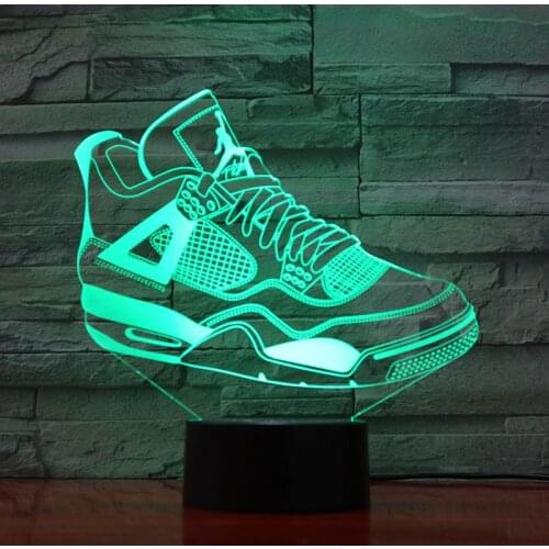 Sneakers 3D Illusion LED Lights USB Nightlight Table Lamp Bluetooth Speaker with Remote Atmosphere Party Club Decoration Fans Gi
