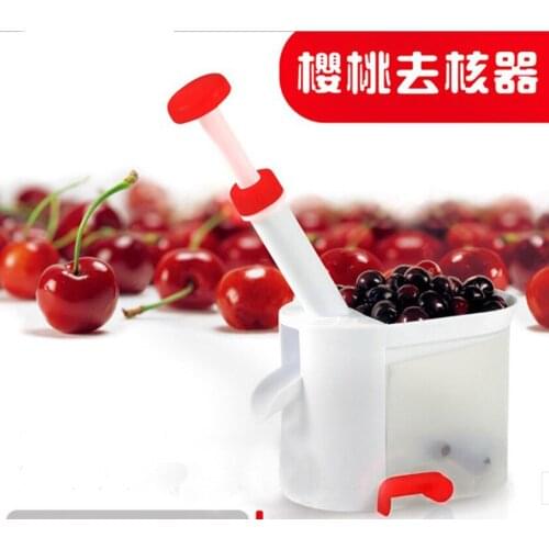 Novelty Super Cherry Pitter Stone Corer Remover Machine Cherry Corer With Container Kitchen Gadgets Tool