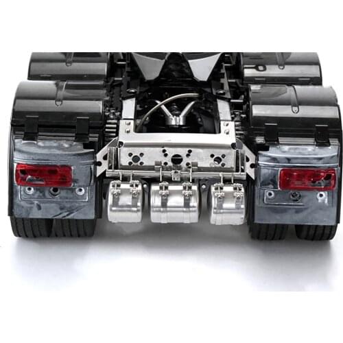 Tail Beam Tail Light Stand Bracket Frame with Three Gas Tank for 1/14 Tamiya MAN RC Truck Tractor Accessories