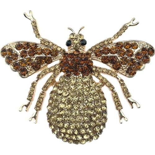 Womens Stretchy Silver Tone Grey Beetle Bee Bug Insect brooch