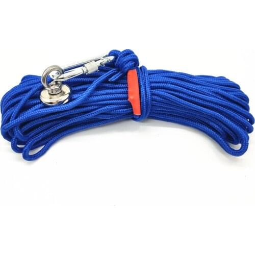 1.42inch Diameter 92.6lbs Max Pull Force +32.8 Feet Rope Strong Neodymium Salvage Pot Ring Eyebolt Fishing Magnet Kit