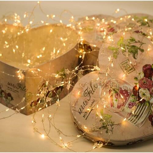 1.8m 3m LED String Lights Flexible Copper Wire Curtain Lights Starry Firefly String Lighg for Festival Party Living Room Bedroom