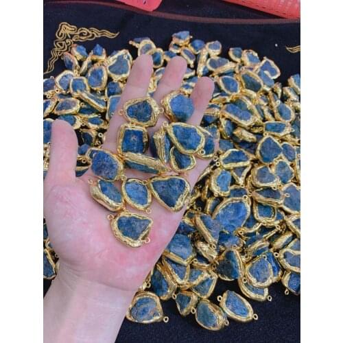 Brand New 24K Jewelry Finding Natural Raw ore apatite Connector For Jewelry Making Bracelet, Necklace DIY Space beads 10pcs