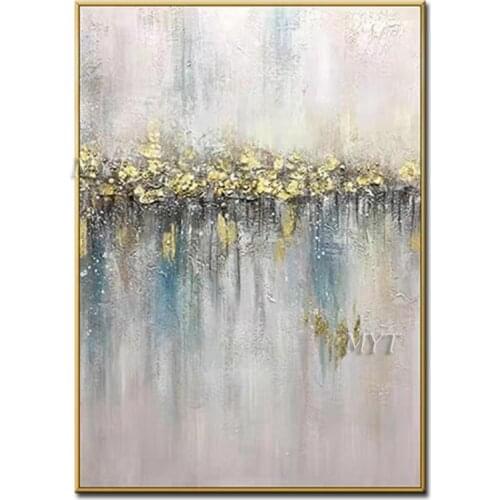 100% Handpainted Beautiful Golden Tree Abstract Oil Paintings Wall Art Home Decor Picture Modern On Canvas Frameless