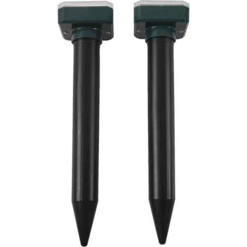 2 Pieces Solar Sonic Mole Repellent Vole Deterrent Chaser Spike