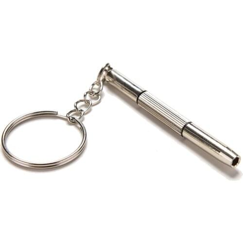 3 In 1 Mini Multifunction Keychain Ruled Four Glasses Screwdriver Small Tool Combination Mobile Phone Repair Manual