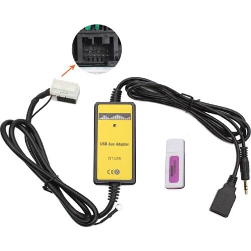 Car CD Changer MP3 3.5mm AUX USB Adapter AUX Cable for VW Audi A3 A4 Golf Skoda Seat 091