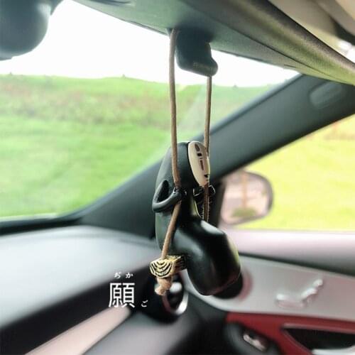 Spirited Away No Face Man Keychain MiyazakiHayao Swing No Face Man Action Model Car Pendant Keychain Women Men Collection Gift