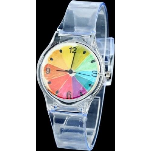 Small Dial Student women watch Gnova Platinum fashion retro girl geneva silicone transparent quartz wristwatch flower skull