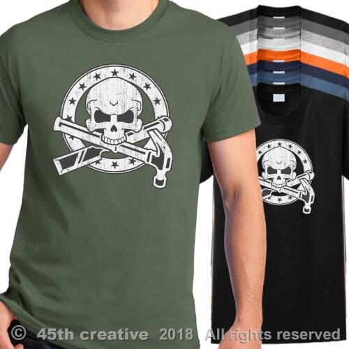 Carpenter Crossbones T Shirt Carpenters Skull Shirt Woodworking Carpentry Shirt 2019 New Fashion Short Sleeve Design T Shirt